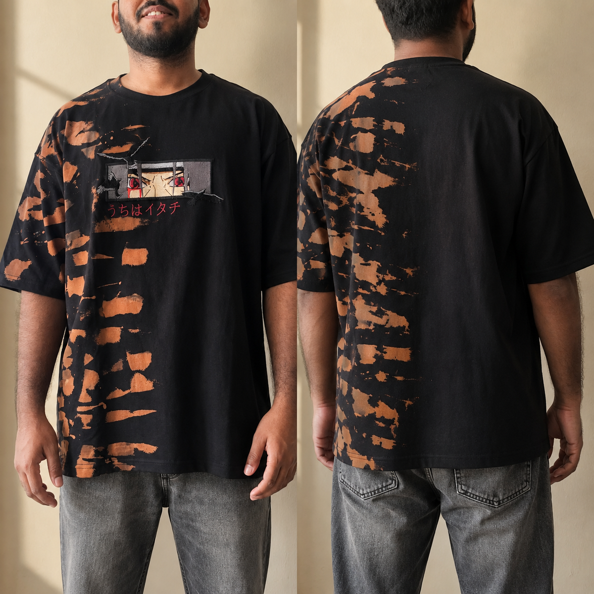 Uchiha Eyes Washed T-Shirt | Anime Streetwear – Adenva