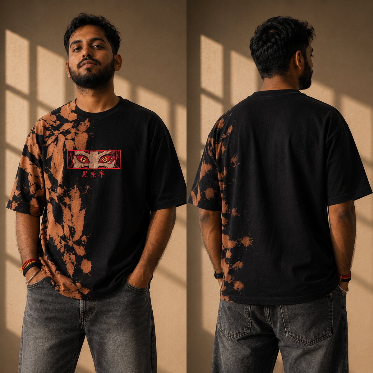 Demon Eyes Washed T-Shirt | Anime Streetwear – Adenva