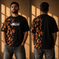 Levi Oversized T-Shirt – Black & Orange