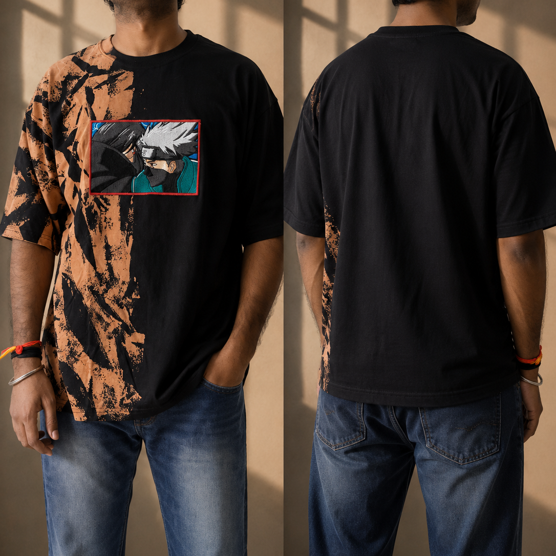 Kakashi Embroidered Anime Streetwear T-Shirt