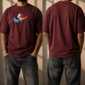 Half-Cold Half-Hot Embroidered Anime T-Shirt