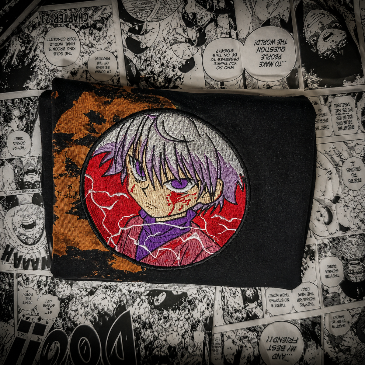 Electric Rage Embroidered Anime Streetwear T-Shirt