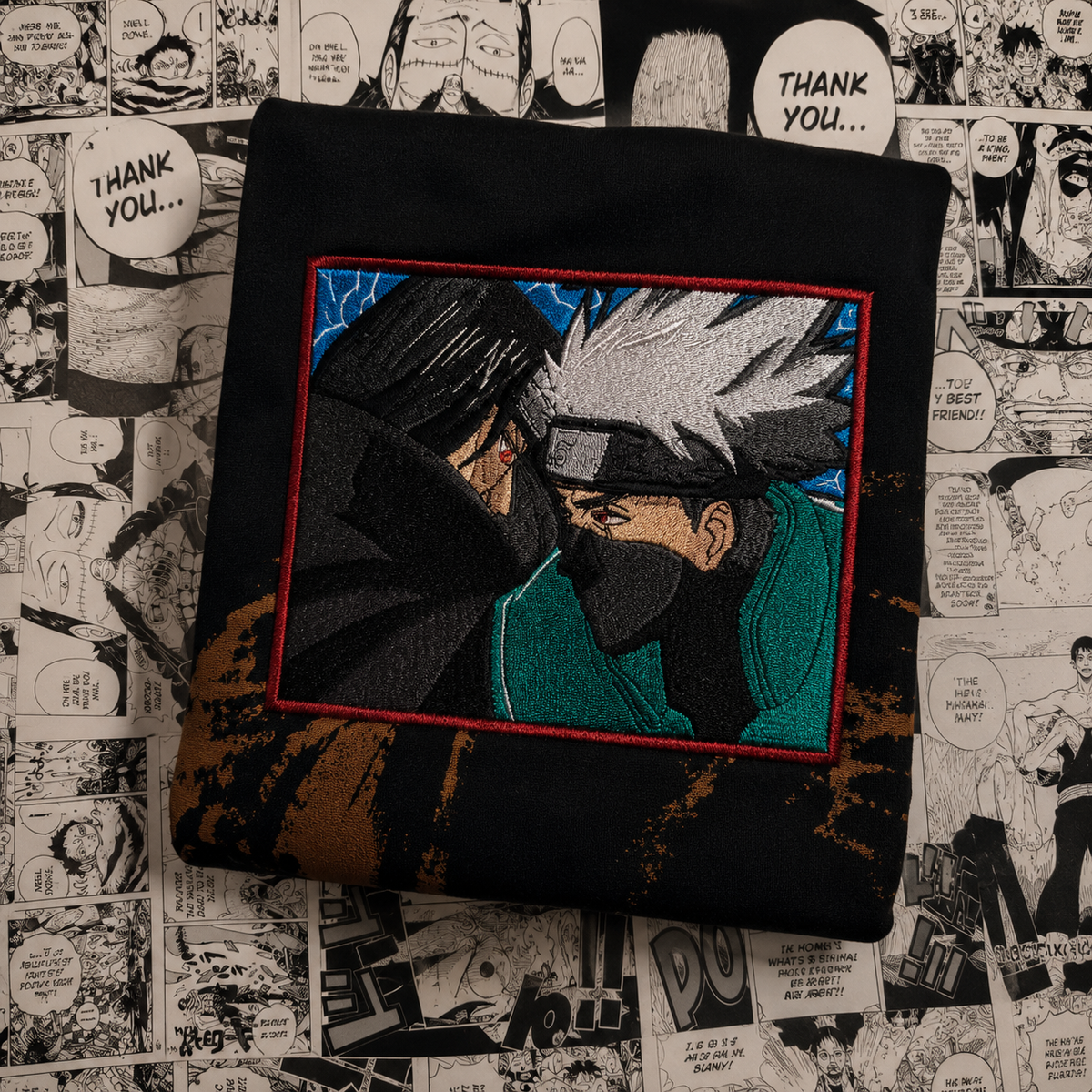 Kakashi Embroidered Anime Streetwear T-Shirt